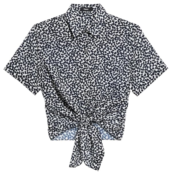 Theory Women's Tie Front Ss Bl