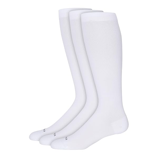 Nylon Knee High Socks - 15-20mmHg Graduated Compression Socks - Soft & Breathable Support Unisex Socks