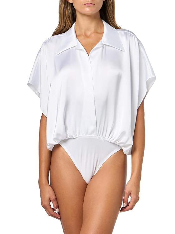 Norma Kamali Women's Super Os Sleeveless Bf Nk Shirt Bodysuit