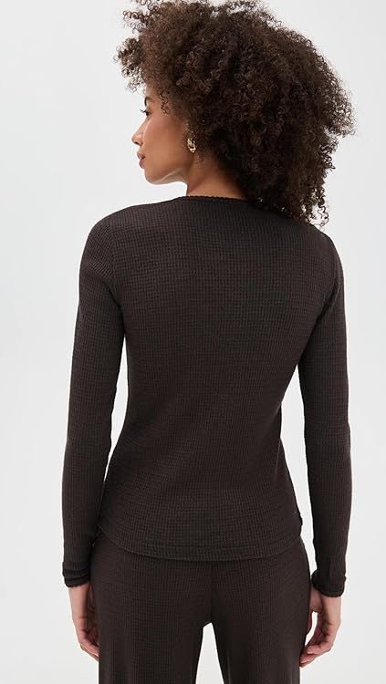 Madewell Womens Joan Crewneck Waffle Top