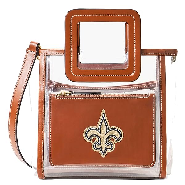STAUD Women's New Orleans Saints Clear Mini Shirley Bag