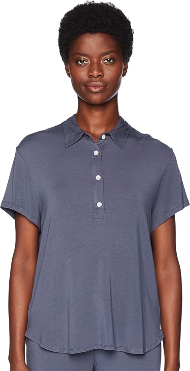 eberjey Women's Astrid Boyfriend TOP, Anthracite, Medium