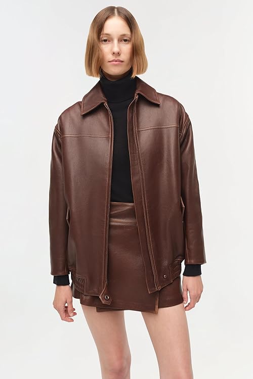 Huntington Oversized Leather Jacket