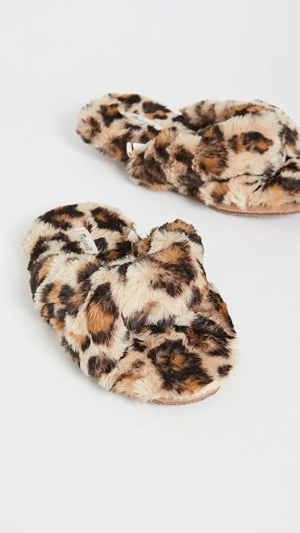 Madewell Crisscross Slipper Desert Dune Multi Leopard Faux Fur 6 M