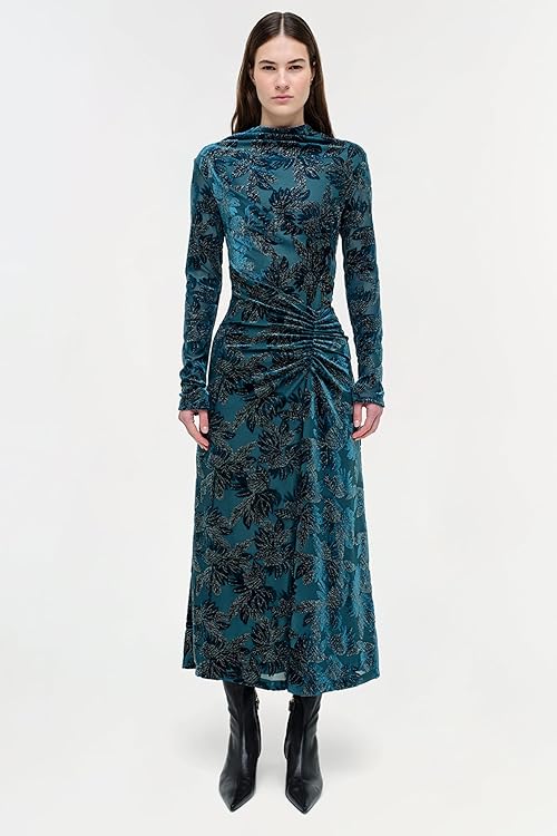Ferrera Floral Velvet Midi Dress
