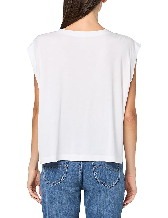 Norma Kamali Women's Sleeveless Boyfriend Cropped Crewneck Top