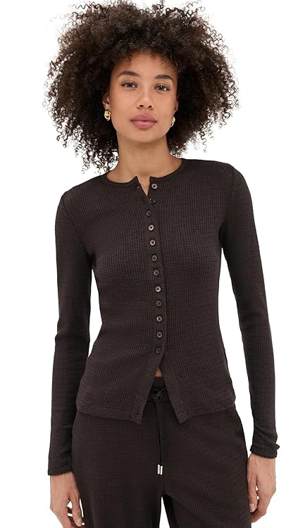 Madewell Womens Joan Crewneck Waffle Top