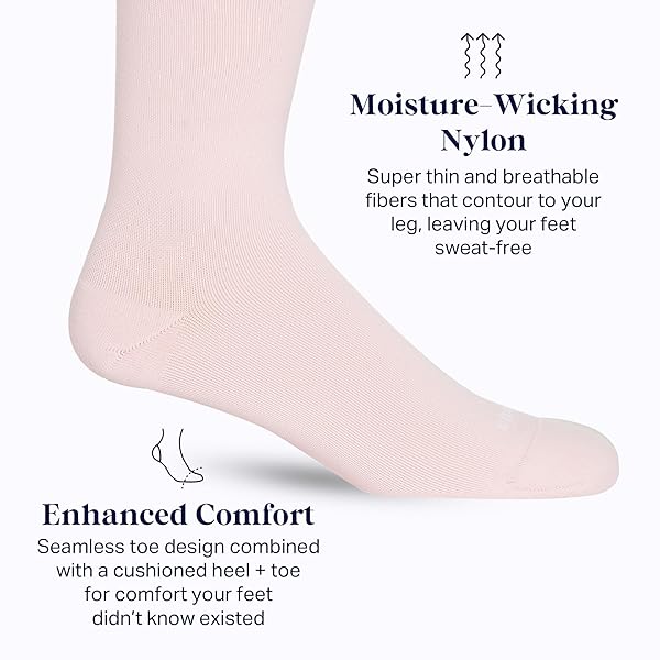 Comrad Nylon Knee High Socks - 20-30mmHg Firm Compression Socks - Soft & Breathable Support Socks