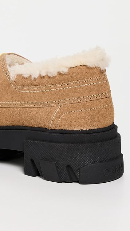 Ganni Women's Cleated Derbies Suede Loafers