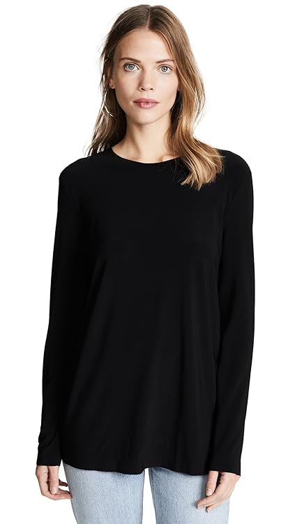 Norma Kamali Women's Long Sleeve Crew Top