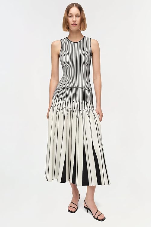 Oaklen Illusion Knit Midi Dress