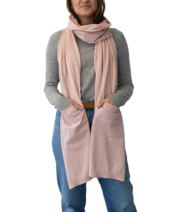 NAADAM Soft Cotton Cashmere Wrap Scarf with Pockets - Missy