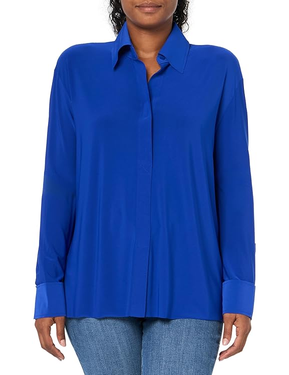Norma Kamali Women's Nk Shirt W/Collar Stand