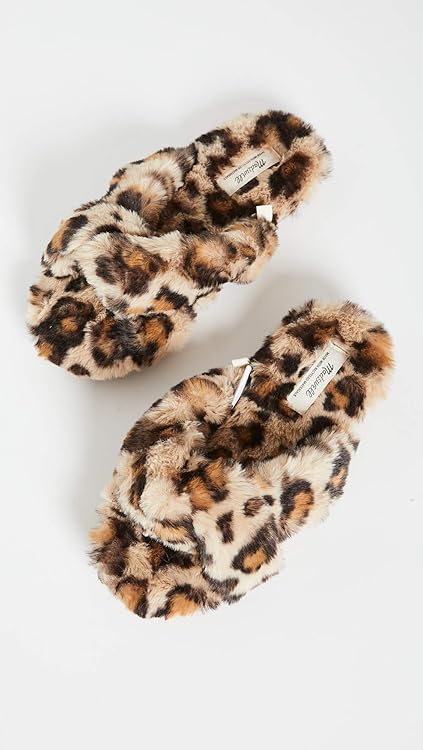 Madewell Crisscross Slipper Desert Dune Multi Leopard Faux Fur 6 M