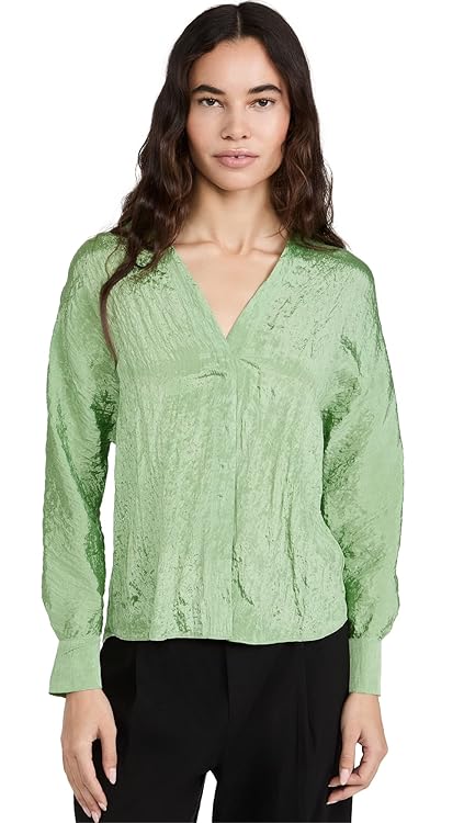 Vince Women's L/S Double V-Neck Blouse