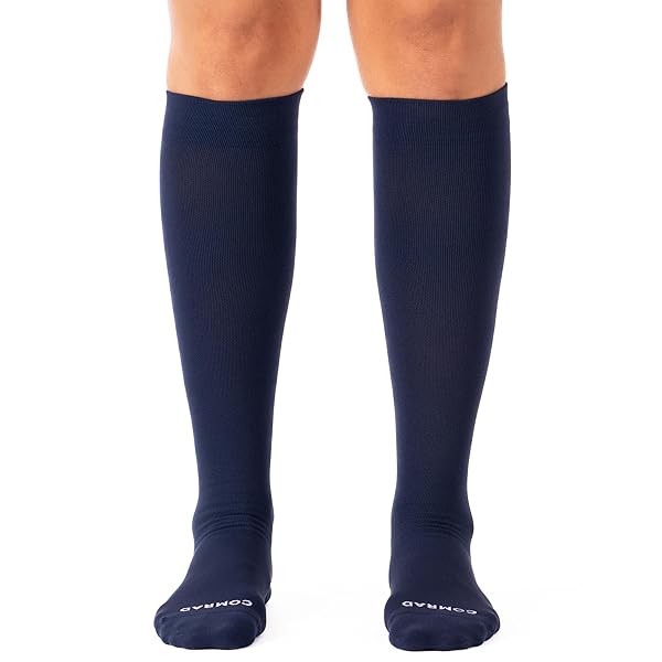Comrad Nylon Knee High Socks - 15-20mmHg Graduated Compression Socks - Soft & Breathable Support Unisex Socks