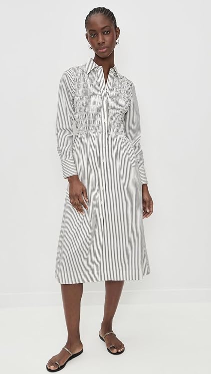 Madewell Women's Smocked Midi Shirt Dress