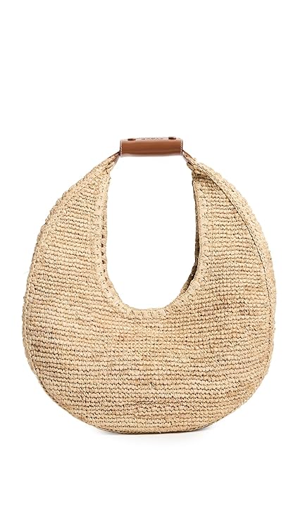 STAUD Women's Large Raffia Moon Tote Bag