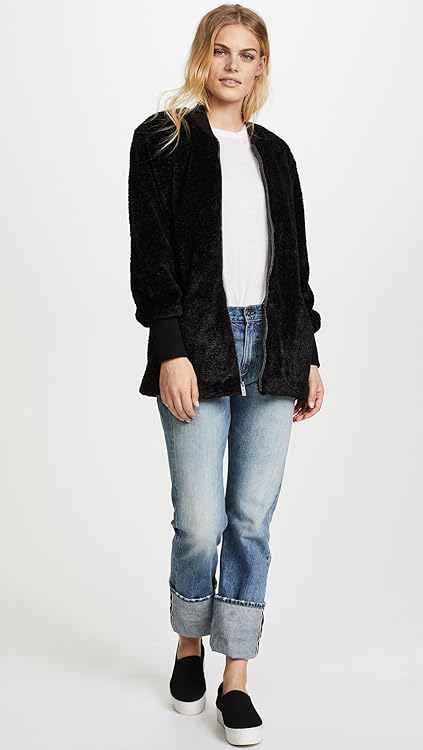 Splendid Women's Gramercy Faux Fur Jacket, Black, Small