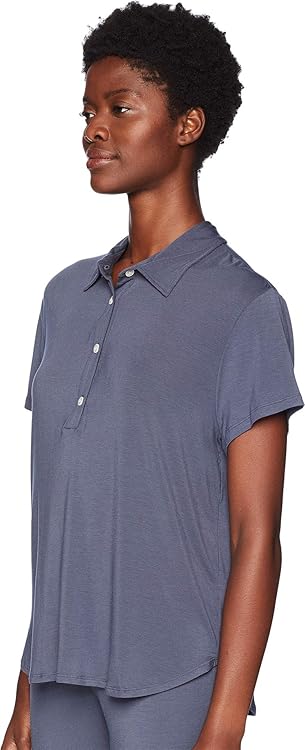 eberjey Women's Astrid Boyfriend TOP, Anthracite, Medium