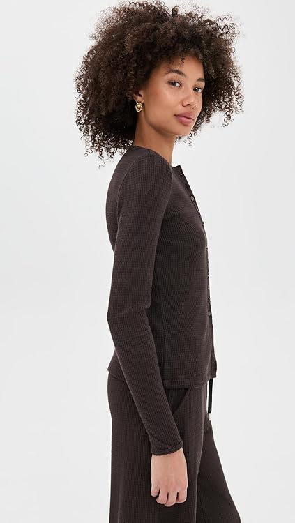 Madewell Womens Joan Crewneck Waffle Top