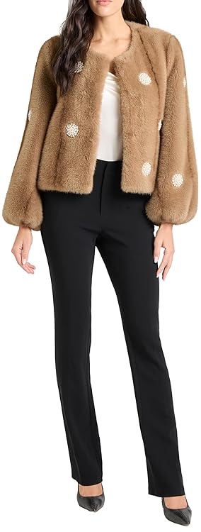 Cinq à Sept Women's Pearl Coral Bubbles Faux Mink Benson Coat