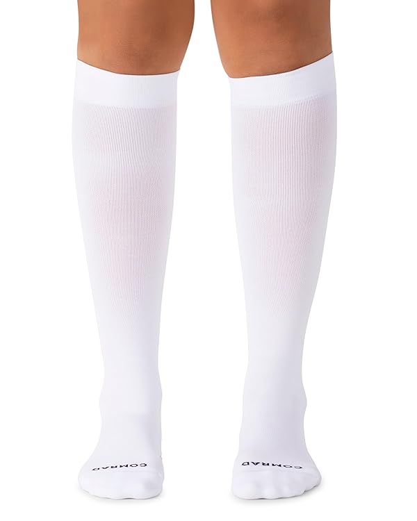 Comrad Nylon Knee High Socks - 15-20mmHg Graduated Compression Socks - Soft & Breathable Support Unisex Socks
