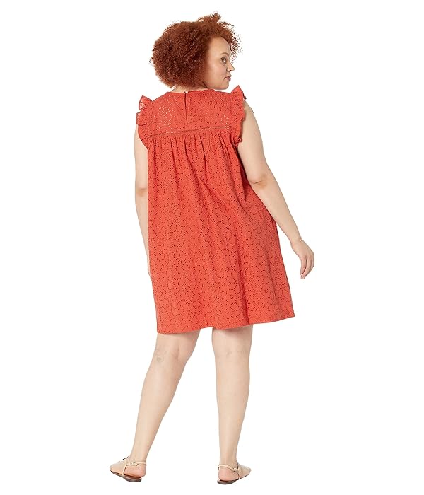 Madewell Plus Eyelet Ruffle-Sleeve Mini Dress