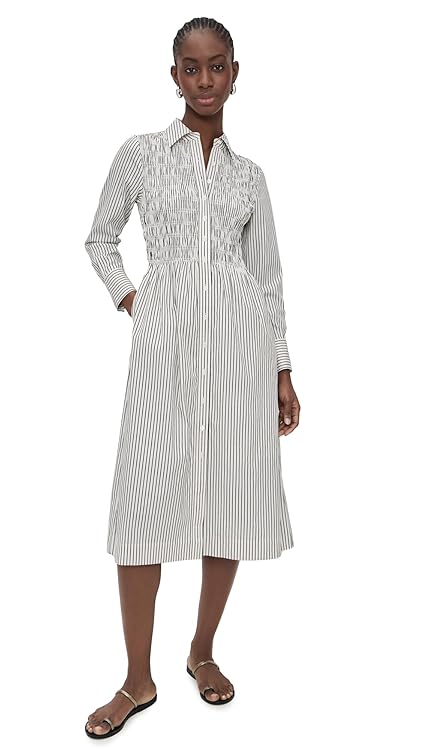 Madewell Women's Smocked Midi Shirt Dress