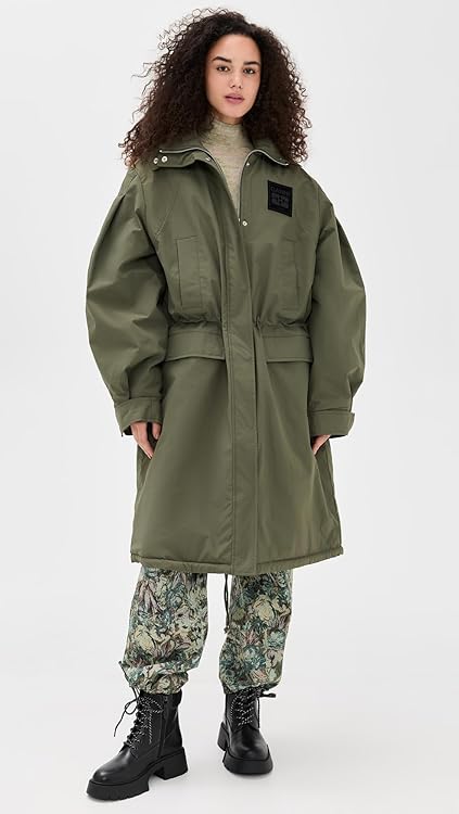 Ganni Women's Ripstop Tri-Layer Parka Coat