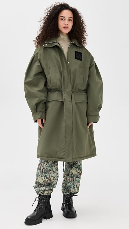 Ganni Women's Ripstop Tri-Layer Parka Coat