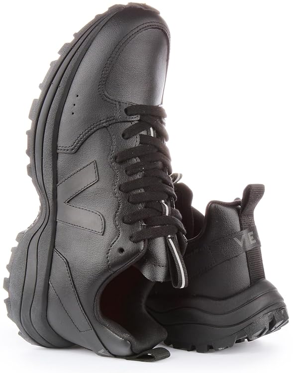 Veja Venturi CWL Women's Low Top Lace Up Faux Leather Casual Trainers (Black, 10 US)