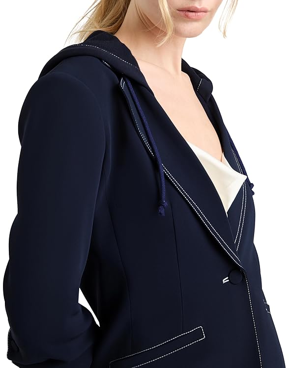 Cinq à Sept Women's Contrast Topstitch Hooded Khloe Blazer