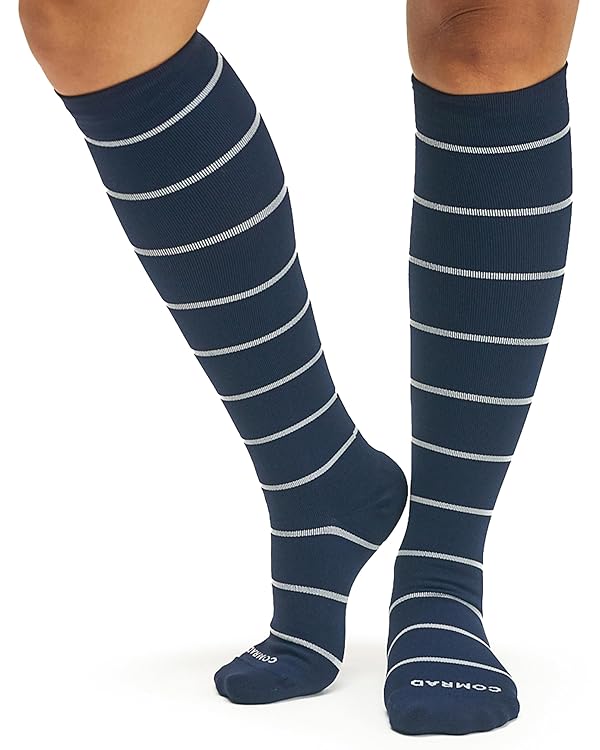 Comrad Nylon Knee High Socks - 20-30mmHg Firm Compression Socks - Soft & Breathable Support Socks