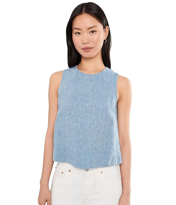 Madewell Women's Embroidered Shell Top in 100% Linen