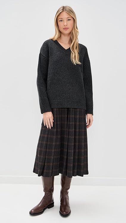 Sea Women's Monroe Wool Plaid Combo Sweater Dress