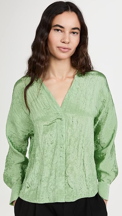 Vince Women's L/S Double V-Neck Blouse