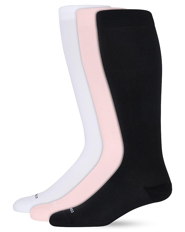 Comrad Nylon Knee High Socks - 15-20mmHg Graduated Compression Socks - Soft & Breathable Support Unisex Socks