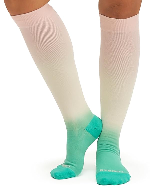 Comrad Nylon Knee High Socks - 15-20mmHg Graduated Compression Socks - Soft & Breathable Support Unisex Socks