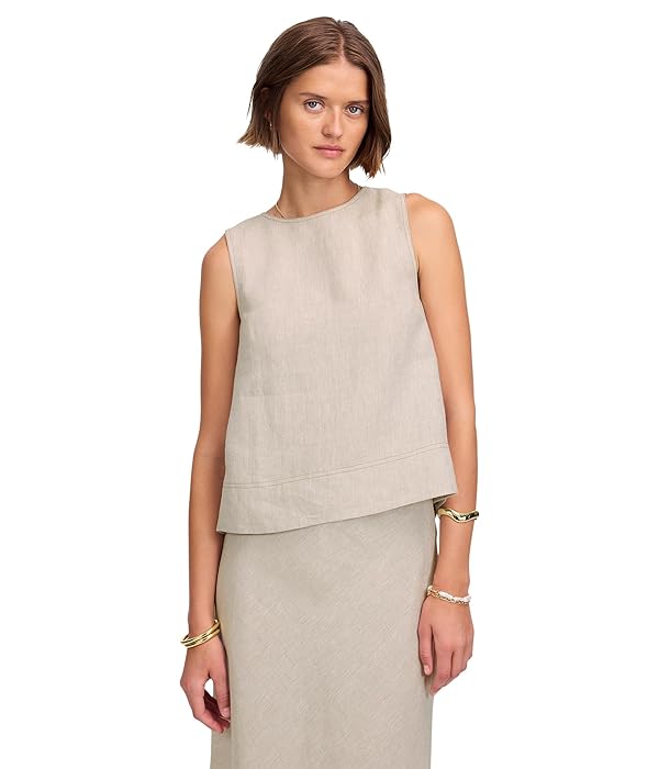 Madewell Women's Embroidered Shell Top in 100% Linen