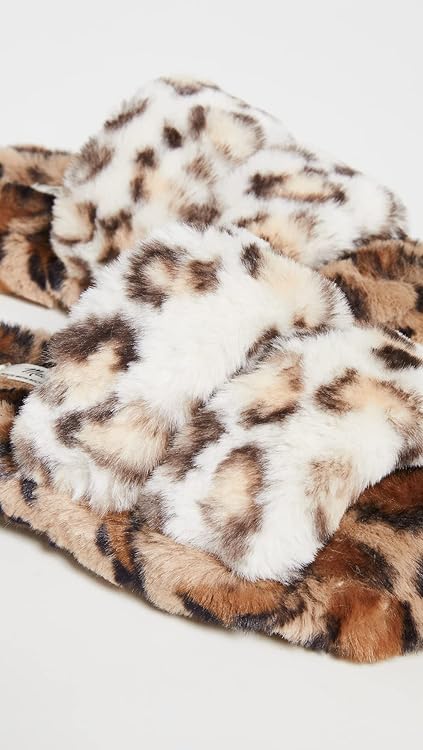 Madewell Two-Strap Scuff Slippers in Leopard Recycled Faux Fur Melon Cedar Multi Leopard Faux Fur 10 M