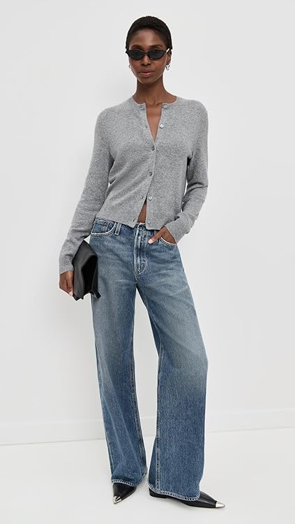 Theory Women's Cashmere Crew Neck Long Sleeve Cardigan