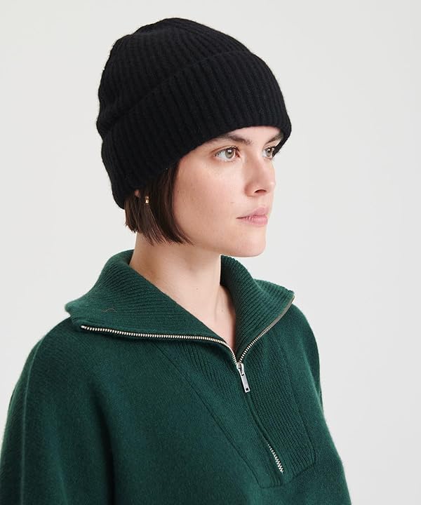 NAADAM Unisex Adult Signature Cashmere Ribbed Beanie