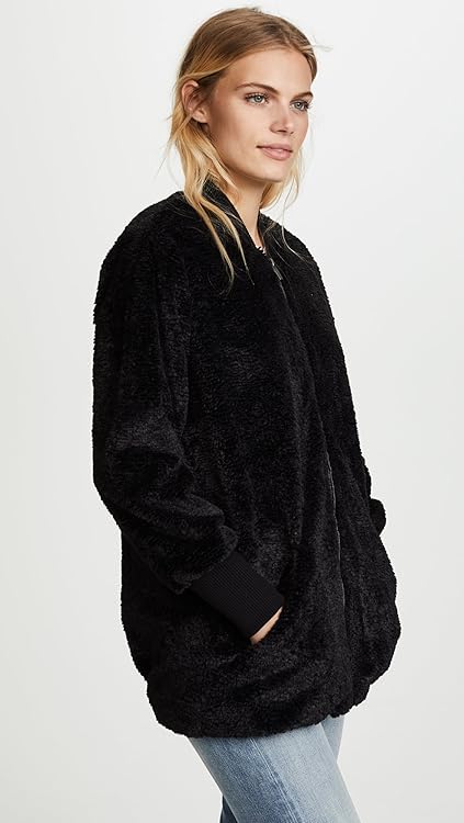 Splendid Women's Gramercy Faux Fur Jacket, Black, Small