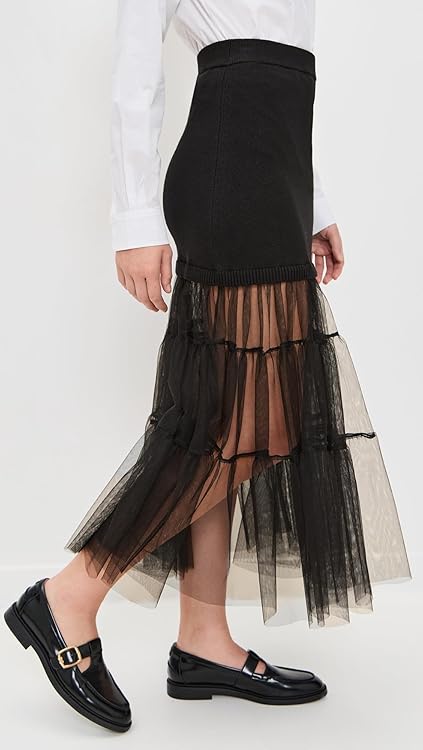 Sea Women's Seraphine Solid Knit Tulle Skirt