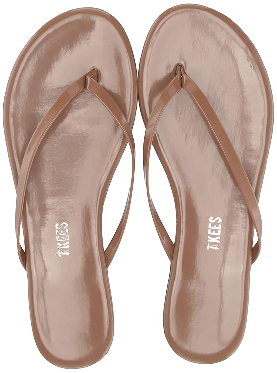 TKEES Foundation Gloss - Flats for Women - Cowhide Leather Upper - Cushioned Leather Footbed - Rubber Outsole Beach Bum 11 B - Medium