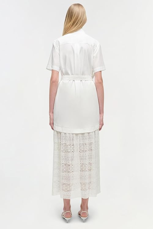 Jenner Lace Midi Shirt Dress