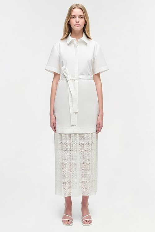 Jenner Lace Midi Shirt Dress