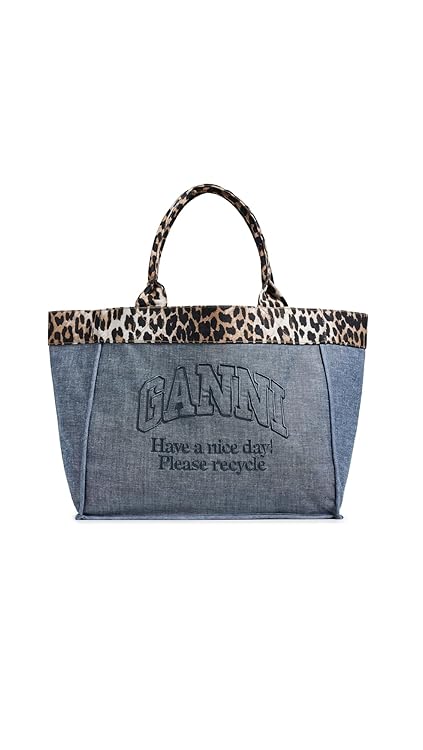 Ganni Women's Medium Trapeze Shopper Flock Reversible Tote