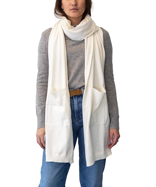 NAADAM Soft Cotton Cashmere Wrap Scarf with Pockets - Missy